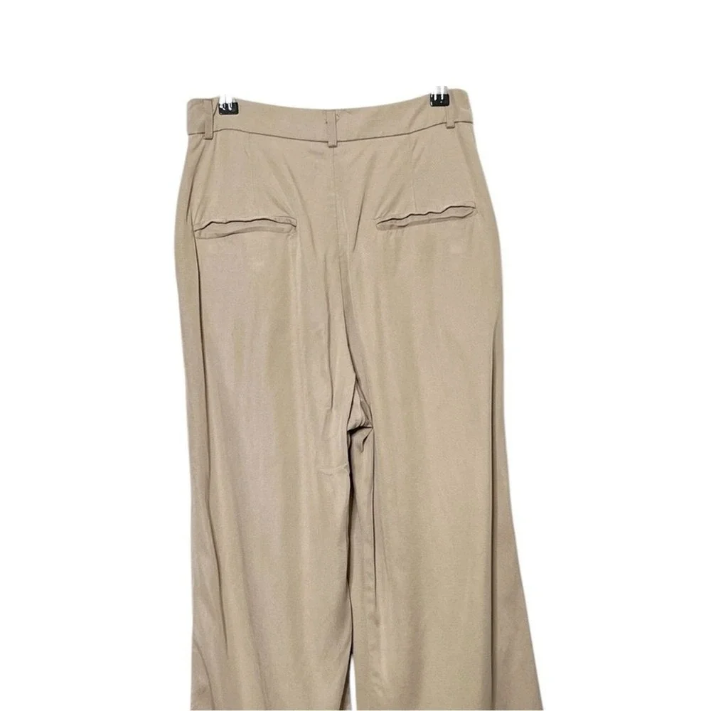 Reformation Mason Trousers Women's 4 Tan Lyocell Wide Leg High Rise Minimal Chic - Picture 7 of 11